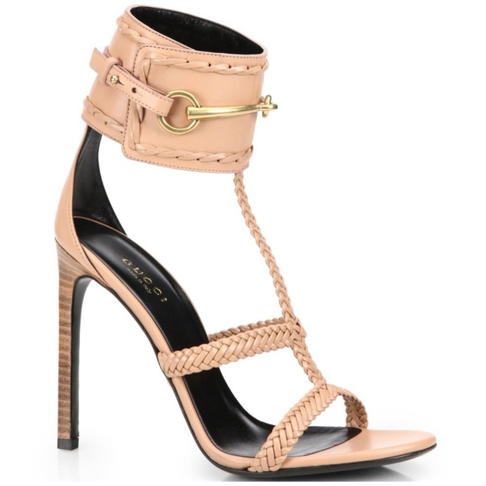 Gucci Nude braided Ursula sandals Sz 38.5